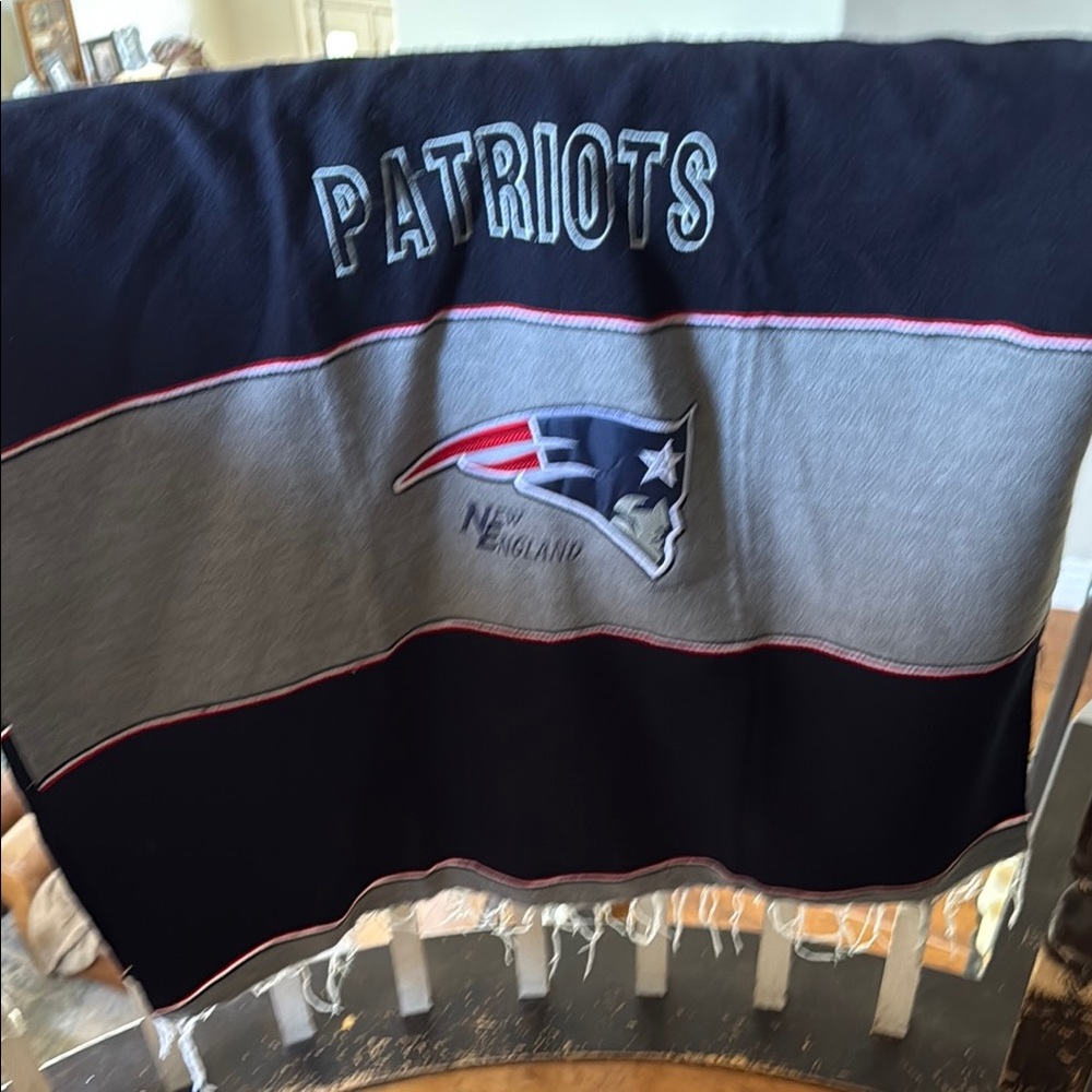 New England Patriots Blue and Gray Poncho